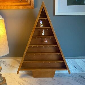 Hallmark Wooden Christmas Tree Mini Ornament Display Shelf